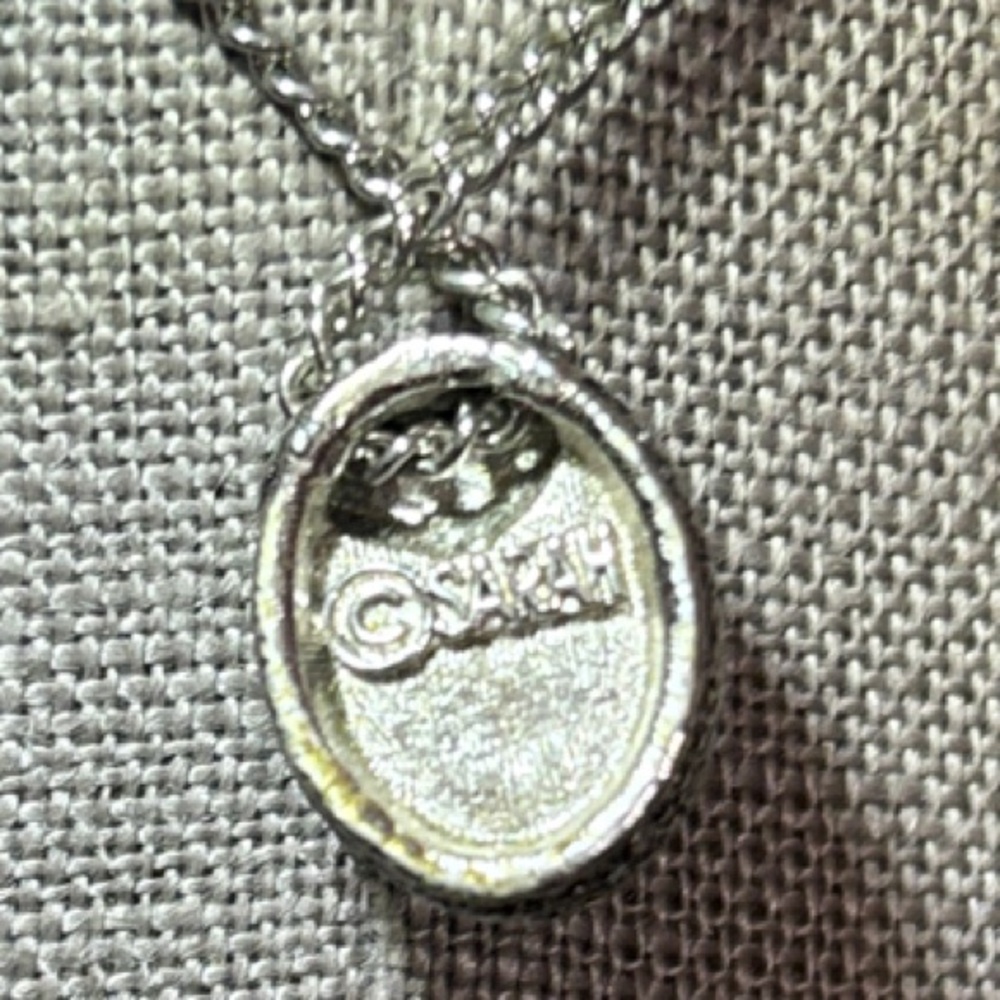 Vintage 1970’s Sarah Coventry Silver-tone Blue Moon pendant EUC - Picture 3 of 14